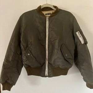 Helmut Lang army green bomber jacket